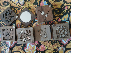 آینه منبت کاری ،چوب،۶در ۶ سانت