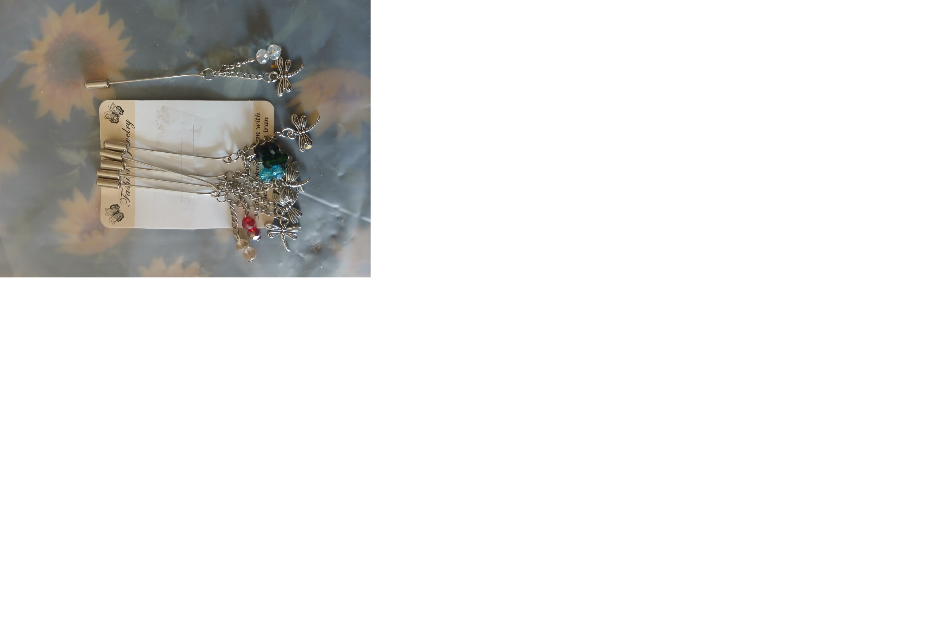 گیره سر لبنانی طرح پروانه و... ، فلزی ،طول ۵ سانت