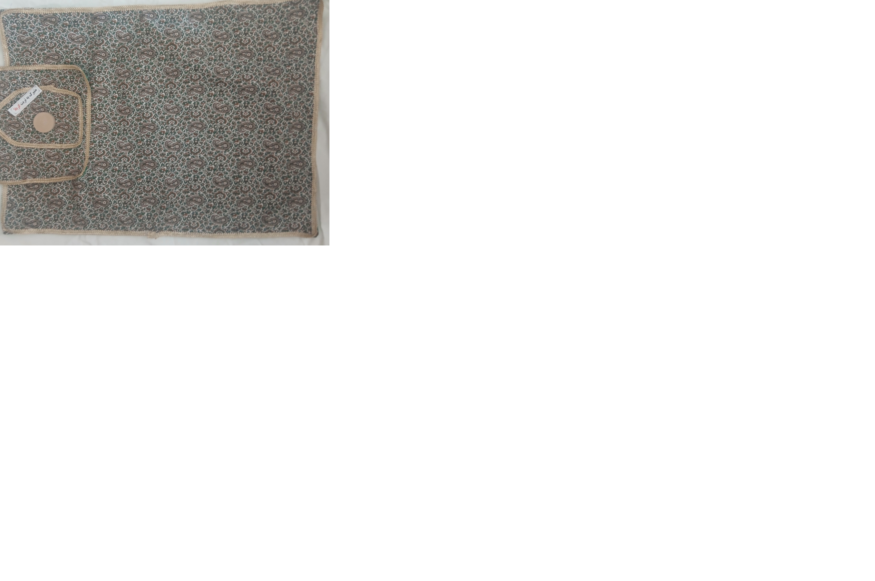 سجاده و‌جانماز ترمه، ابعاد سجاده ۷۰ در ۵۴ ، ابعاد جانماز ۲۵ در ۲۵